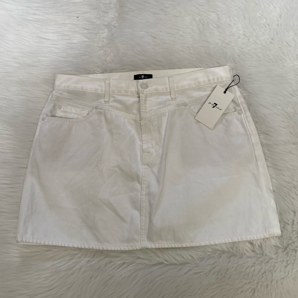 NEW wTag-7 For All Mankind White Denim Skirt 33